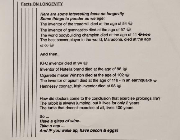 Facts on Longevity