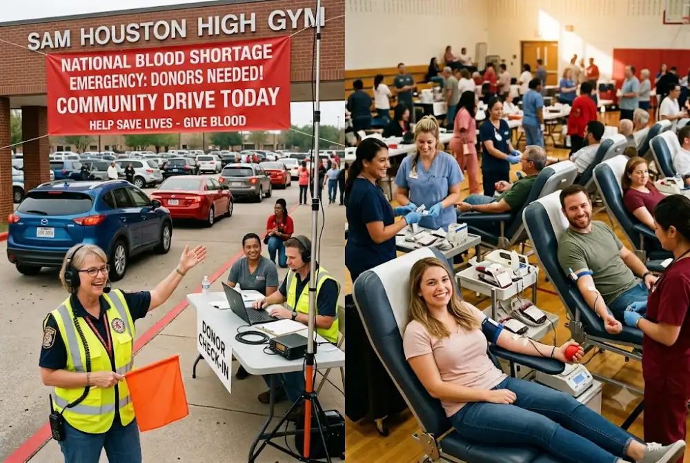 The American Red Cross declared a blood shortage